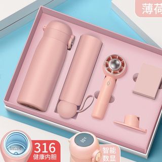 Set bộ Quà Tặng 3món Bình thông minh , quạt , dù , vòng tay "IN LOGO THEO YÊU CẦU" Giá mỗi sản phẩm khác nhau