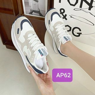 Giày thể thao nữ chất da mềm phối màu viền gót đẹp AP62