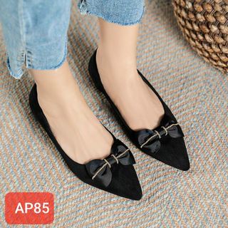 Giày búp bê nữ mũi nhọn đính nơ đẹp AP85