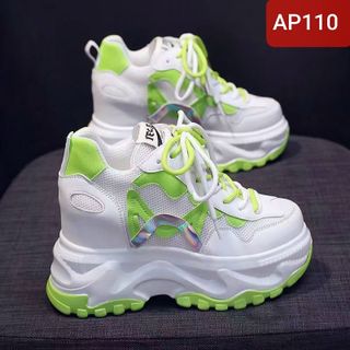 Giày thể thao nữ độn đế tăng chiều cao màu trắng dễ phối đồ AP110