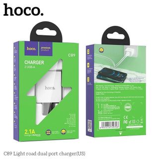 CỐC SẠC NHANH HOCO C89 / 2.1A / 2 CỔNG RA giá sỉ