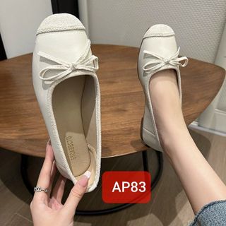Giày búp bê nữ chất da mềm đính nơ AP83