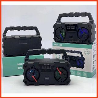 Loa Bluetooth Hát Karaoke SKD -106 Tặng Kèm Mic Nghe Nhạc Cực Đã Âm Bass Cực Mạnh Loa Bluetooth Mini Bảo Hành 1 Năm