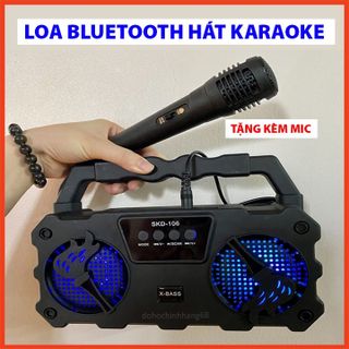 Loa Bluetooth Hát Karaoke SKD -106 Tặng Kèm Mic Nghe Nhạc Cực Đã Âm Bass Cực Mạnh Loa Bluetooth Mini Bảo Hành 1 Năm giá sỉ