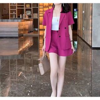 Set vest 3 món áo vest tay ngắn kèm áo 2 dây Croptop phối cùng quần đùi sang chảnh