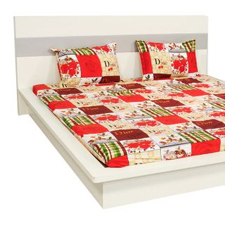 Bộ ga giường coton Kèm 2 Vỏ Gối Nằm & 1 Gối Ôm Thoáng Mát, Màu Sắc Tươi Trẻ