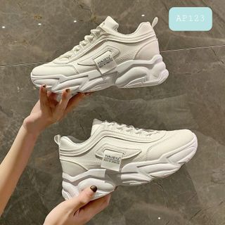 Giày thể thao nữ màu trắng chất da mềm độn đế siêu cao AP123