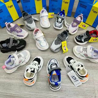 Giày thể thao trẻ em chất da phối lưới thoáng khí S2893