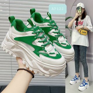 Giày thể thao nữ đế độn màu trắng phối màu siêu đẹp AP122