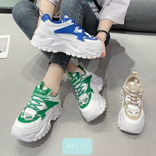 Giày thể thao nữ đế độn màu trắng phối màu siêu đẹp AP122
