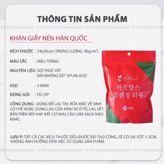 Túi Viên Khăn Giấy Nén Hàn Quốc Dạng Viên Kẹo Thích Hợp Du Lịch