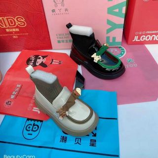 Giày boots nữ trẻ em chất da mềm mang êm chân S2912