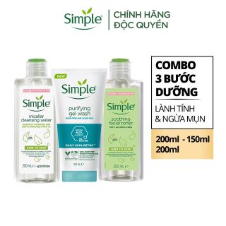 Nước Hoa Hồng Soothing Facial Toner Simple cân bằng ẩm cho da 200ml