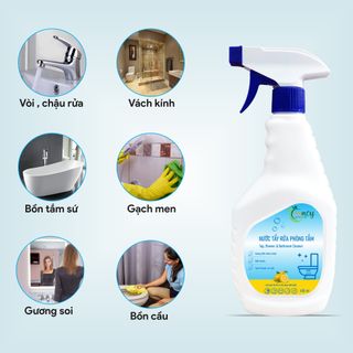 TẨY RỬA NANO BẠC ĐA NĂNG CẶN CANXI NHÀ TẮM, NHÀ VỆ SINH, TOILET, VÒI NƯỚC, INOX, VÁCH KÍNH, BỒN SỨ… CÔNG NGHỆ CHÂU ÂU AN TOÀN, HIỆU QUẢ MACY, CHAI XỊT 450ML
