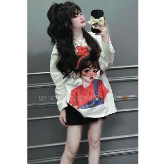 Áo td from rộng hình cô gái hottrend