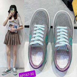Giày thể thao nữ đế bằng chất da mềm đẹp AP167