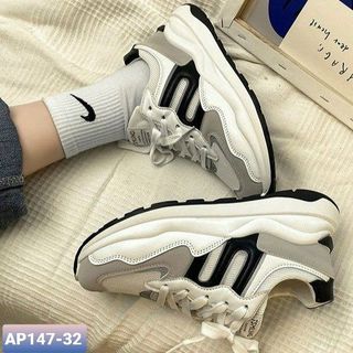 Giày thể thao nữ chất da phối vải lưới thoáng khí A147