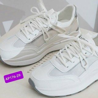 Giày thể thao nữ chất da mềm phối vải thoáng khí AP176