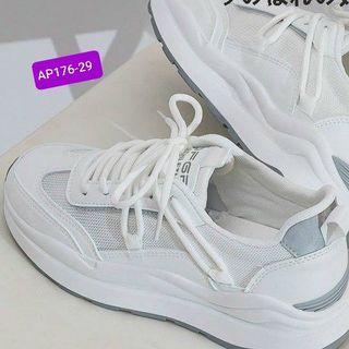 Giày thể thao nữ chất da mềm phối vải thoáng khí AP176