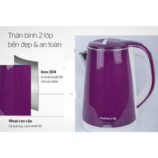 Ấm Đun Siêu Tốc Inox 2 Lớp Perfect Dung Tích 2,2 Lít, Hàng Chất Lượng, bảo Hành 12 Tháng