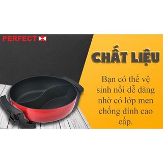 Nồi Lẩu Điện 2 Ngăn Perfect Chống Dính Cao Cấp, Đa Dụng Chức Năng