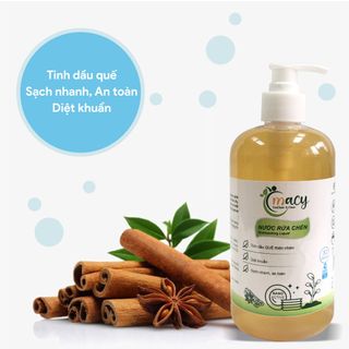 NƯỚC RỬA CHÉN BÁT NANO BẠC TINH DẦU QUẾ THIÊN NHIÊN AN TOÀN, HIỆU QUẢ MACY, chai 500ml giá sỉ