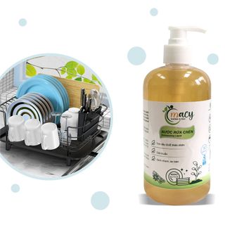 NƯỚC RỬA CHÉN BÁT NANO BẠC TINH DẦU QUẾ THIÊN NHIÊN AN TOÀN, HIỆU QUẢ MACY, chai 500ml