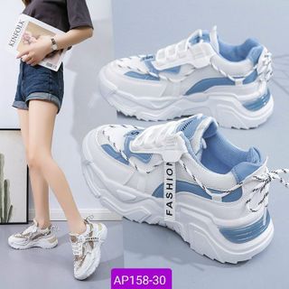 Giày thể thao đế độn màu trắng phối màu đẹp AP158