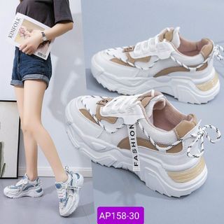 Giày thể thao đế độn màu trắng phối màu đẹp AP158