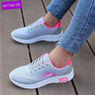 Giày thể thao nữ vải dệt phối da mềm AP164