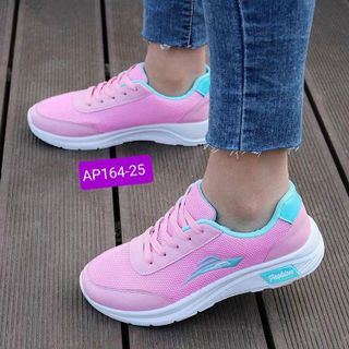 Giày thể thao nữ vải dệt phối da mềm AP164