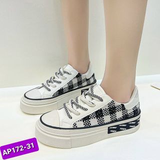 Giày thể thao nữ sọc caro dáng basic AP172
