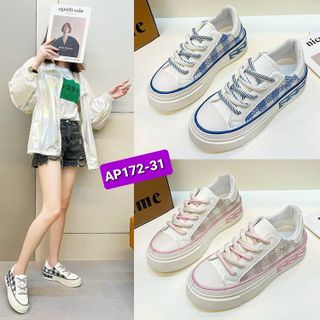 Giày thể thao nữ sọc caro dáng basic AP172