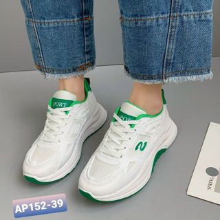 Giày thể thao nữ màu trắng viền màu cổ chân xinh xắn AP152