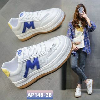 Giày thể thao nữ viền màu gót họa tiết chữ M A148