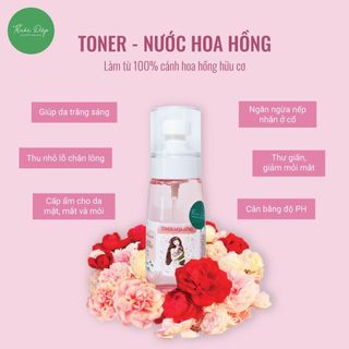 Nước hoa hồng toner hoa hồng làm sạch, dưỡng ẩm, se khít lỗ chân lông, cân bằng da Thuần Diệp