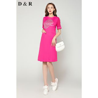 Đầm thun suông bigsize đính đá hình nón D0103