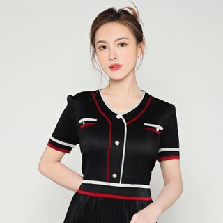 Đầm dự tiệc xếp ly Quảng Châu cao cấp