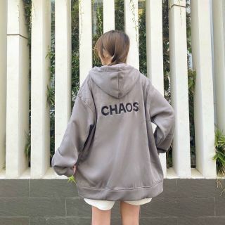 Áo khoác thun nỉ logo thêu chaos form đẹp xuất sắc