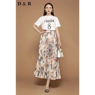 Set chân váy lụa xếp ly D0102