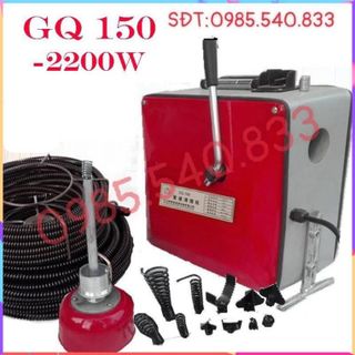 Máy thông tắc GQ150-2200W ( Phụ kiện gồm: 15M dây 16, 14M dây 22, 1 quả lu phi 8, đầu thông phi 16,22,...)