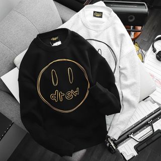 Bigsize - Áo sweater nam form bigsize 90kg - 120kg đen in chữ D R E W
