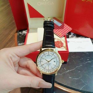 ĐỒNG HỒ OMEGA DA ĐEN NAM HOT