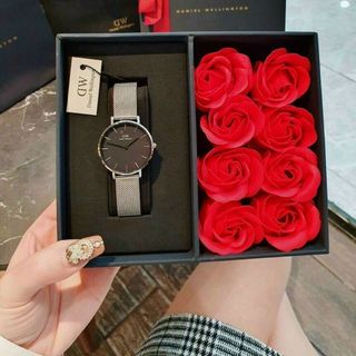 SET ĐỒNG HỒ D W KÈM HOA CAO CẤP HOT HOT