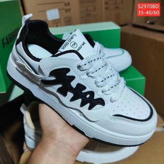 Giày thể thao nữ chất da mềm phối 2 màu đẹp S2970