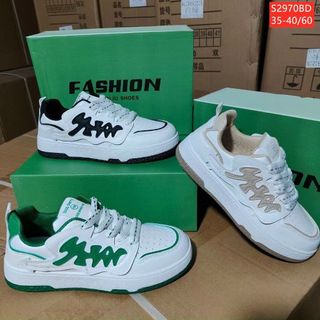 Giày thể thao nữ chất da mềm phối 2 màu đẹp S2970