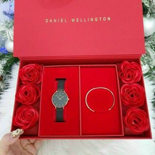 SET ĐỒNG HỒ D W KÈM CUFF HOA CAO CẤP