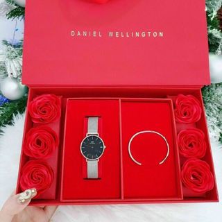 SET ĐỒNG HỒ D W KÈM CUFF HOA CAO CẤP