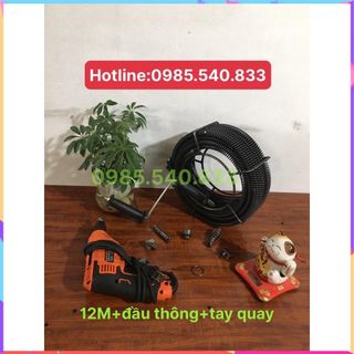 Dây thông tắc dùng tay quay dài 12M ( 12M + 6 đầu thông + tay quay....)