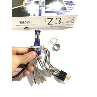 Đèn led xe máy z3 3 chân ,2 chân cos trắng pha trắng